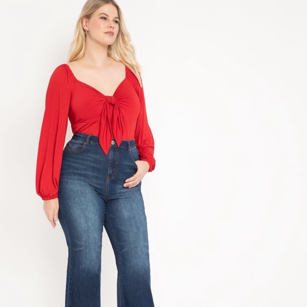 NWT Eloquii red tie front blouse size 18/20